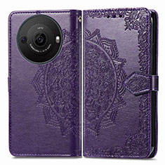 Custodia Portafoglio In Pelle Fantasia Modello Cover con Supporto per Sharp Aquos R8 Pro Viola