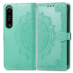 Custodia Portafoglio In Pelle Fantasia Modello Cover con Supporto per Sony Xperia 1 IV SO-51C Verde