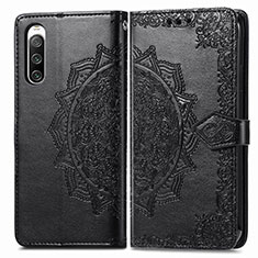 Custodia Portafoglio In Pelle Fantasia Modello Cover con Supporto per Sony Xperia 10 IV SO-52C Nero