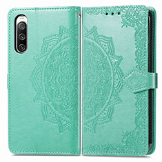 Custodia Portafoglio In Pelle Fantasia Modello Cover con Supporto per Sony Xperia 10 IV SOG07 Verde