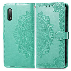 Custodia Portafoglio In Pelle Fantasia Modello Cover con Supporto per Sony Xperia Ace II SO-41B Verde