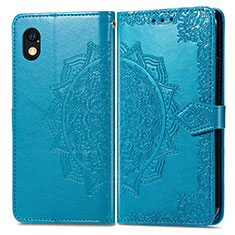 Custodia Portafoglio In Pelle Fantasia Modello Cover con Supporto per Sony Xperia Ace III SO-53C Blu