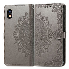 Custodia Portafoglio In Pelle Fantasia Modello Cover con Supporto per Sony Xperia Ace III SOG08 Grigio