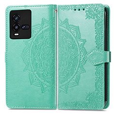 Custodia Portafoglio In Pelle Fantasia Modello Cover con Supporto per Vivo iQOO 9T 5G Verde