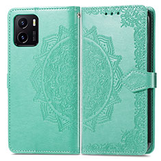 Custodia Portafoglio In Pelle Fantasia Modello Cover con Supporto per Vivo iQOO U5x Verde