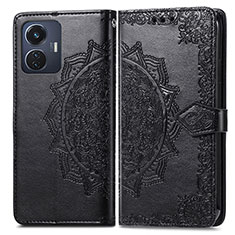 Custodia Portafoglio In Pelle Fantasia Modello Cover con Supporto per Vivo T1 4G Nero