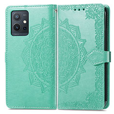 Custodia Portafoglio In Pelle Fantasia Modello Cover con Supporto per Vivo T1 5G India Verde