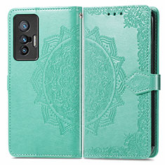 Custodia Portafoglio In Pelle Fantasia Modello Cover con Supporto per Vivo X70t Verde