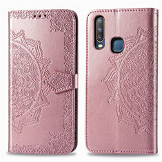 Custodia Portafoglio In Pelle Fantasia Modello Cover con Supporto per Vivo Y11 Oro Rosa