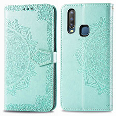 Custodia Portafoglio In Pelle Fantasia Modello Cover con Supporto per Vivo Y11 Verde