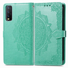 Custodia Portafoglio In Pelle Fantasia Modello Cover con Supporto per Vivo Y12A Verde