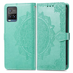 Custodia Portafoglio In Pelle Fantasia Modello Cover con Supporto per Vivo Y21 Verde