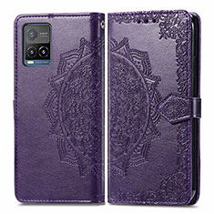 Custodia Portafoglio In Pelle Fantasia Modello Cover con Supporto per Vivo Y33T Viola