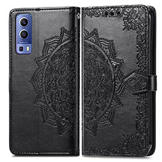 Custodia Portafoglio In Pelle Fantasia Modello Cover con Supporto per Vivo Y72 5G Nero