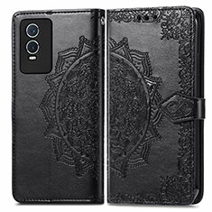 Custodia Portafoglio In Pelle Fantasia Modello Cover con Supporto per Vivo Y74s 5G Nero