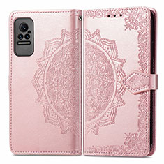 Custodia Portafoglio In Pelle Fantasia Modello Cover con Supporto per Xiaomi Civi 1S 5G Oro Rosa