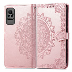 Custodia Portafoglio In Pelle Fantasia Modello Cover con Supporto per Xiaomi Civi 5G Oro Rosa