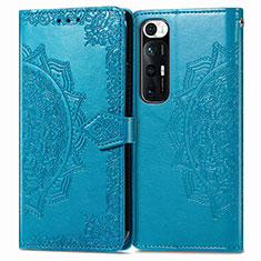 Custodia Portafoglio In Pelle Fantasia Modello Cover con Supporto per Xiaomi Mi 10S 5G Blu