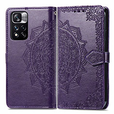 Custodia Portafoglio In Pelle Fantasia Modello Cover con Supporto per Xiaomi Mi 11i 5G (2022) Viola