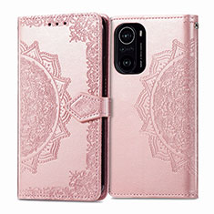 Custodia Portafoglio In Pelle Fantasia Modello Cover con Supporto per Xiaomi Mi 11i 5G Oro Rosa