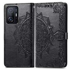 Custodia Portafoglio In Pelle Fantasia Modello Cover con Supporto per Xiaomi Mi 11T Pro 5G Nero