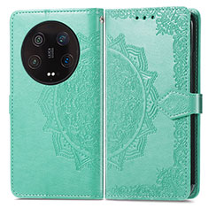 Custodia Portafoglio In Pelle Fantasia Modello Cover con Supporto per Xiaomi Mi 13 Ultra 5G Verde