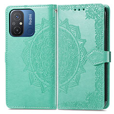 Custodia Portafoglio In Pelle Fantasia Modello Cover con Supporto per Xiaomi Poco C55 Verde