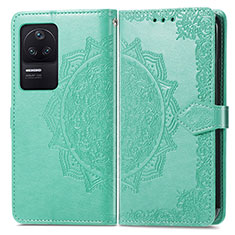 Custodia Portafoglio In Pelle Fantasia Modello Cover con Supporto per Xiaomi Poco F4 5G Verde