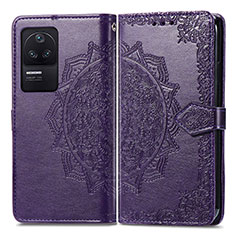 Custodia Portafoglio In Pelle Fantasia Modello Cover con Supporto per Xiaomi Poco F4 5G Viola