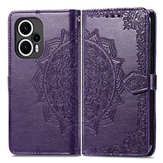 Custodia Portafoglio In Pelle Fantasia Modello Cover con Supporto per Xiaomi Poco F5 5G Viola