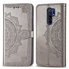 Custodia Portafoglio In Pelle Fantasia Modello Cover con Supporto per Xiaomi Poco M2 Grigio