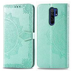 Custodia Portafoglio In Pelle Fantasia Modello Cover con Supporto per Xiaomi Poco M2 Verde