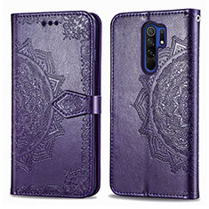 Custodia Portafoglio In Pelle Fantasia Modello Cover con Supporto per Xiaomi Poco M2 Viola