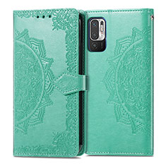 Custodia Portafoglio In Pelle Fantasia Modello Cover con Supporto per Xiaomi POCO M3 Pro 5G Verde