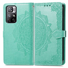 Custodia Portafoglio In Pelle Fantasia Modello Cover con Supporto per Xiaomi Poco M4 Pro 5G Verde