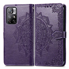 Custodia Portafoglio In Pelle Fantasia Modello Cover con Supporto per Xiaomi Poco M4 Pro 5G Viola