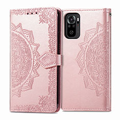 Custodia Portafoglio In Pelle Fantasia Modello Cover con Supporto per Xiaomi Poco M5S Oro Rosa