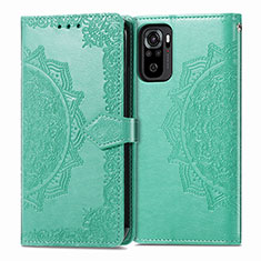 Custodia Portafoglio In Pelle Fantasia Modello Cover con Supporto per Xiaomi Poco M5S Verde