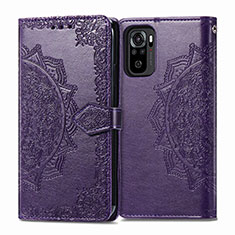 Custodia Portafoglio In Pelle Fantasia Modello Cover con Supporto per Xiaomi Poco M5S Viola