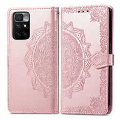 Custodia Portafoglio In Pelle Fantasia Modello Cover con Supporto per Xiaomi Redmi 10 (2022) Oro Rosa