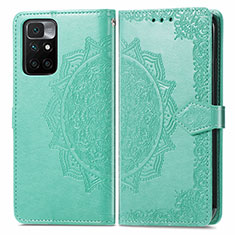 Custodia Portafoglio In Pelle Fantasia Modello Cover con Supporto per Xiaomi Redmi 10 (2022) Verde