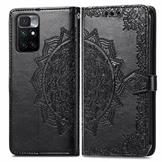 Custodia Portafoglio In Pelle Fantasia Modello Cover con Supporto per Xiaomi Redmi 10 4G Nero