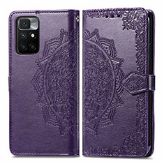 Custodia Portafoglio In Pelle Fantasia Modello Cover con Supporto per Xiaomi Redmi 10 4G Viola