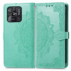 Custodia Portafoglio In Pelle Fantasia Modello Cover con Supporto per Xiaomi Redmi 10 India Verde