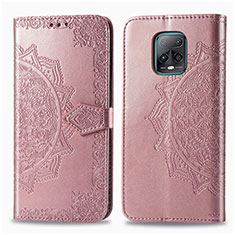 Custodia Portafoglio In Pelle Fantasia Modello Cover con Supporto per Xiaomi Redmi 10X 5G Oro Rosa