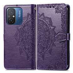 Custodia Portafoglio In Pelle Fantasia Modello Cover con Supporto per Xiaomi Redmi 11A 4G Viola