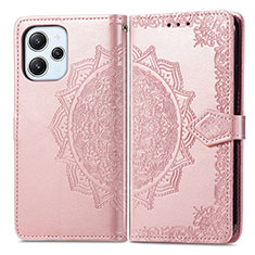 Custodia Portafoglio In Pelle Fantasia Modello Cover con Supporto per Xiaomi Redmi 12 4G Oro Rosa