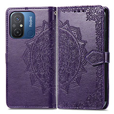 Custodia Portafoglio In Pelle Fantasia Modello Cover con Supporto per Xiaomi Redmi 12C 4G Viola