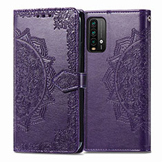 Custodia Portafoglio In Pelle Fantasia Modello Cover con Supporto per Xiaomi Redmi 9 Power Viola