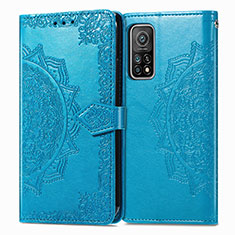 Custodia Portafoglio In Pelle Fantasia Modello Cover con Supporto per Xiaomi Redmi K30S 5G Blu